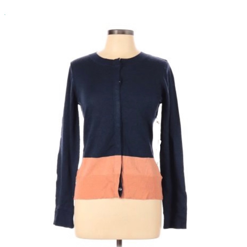 41 Hawthorne Color Block Two Tone Cardigan Sweater